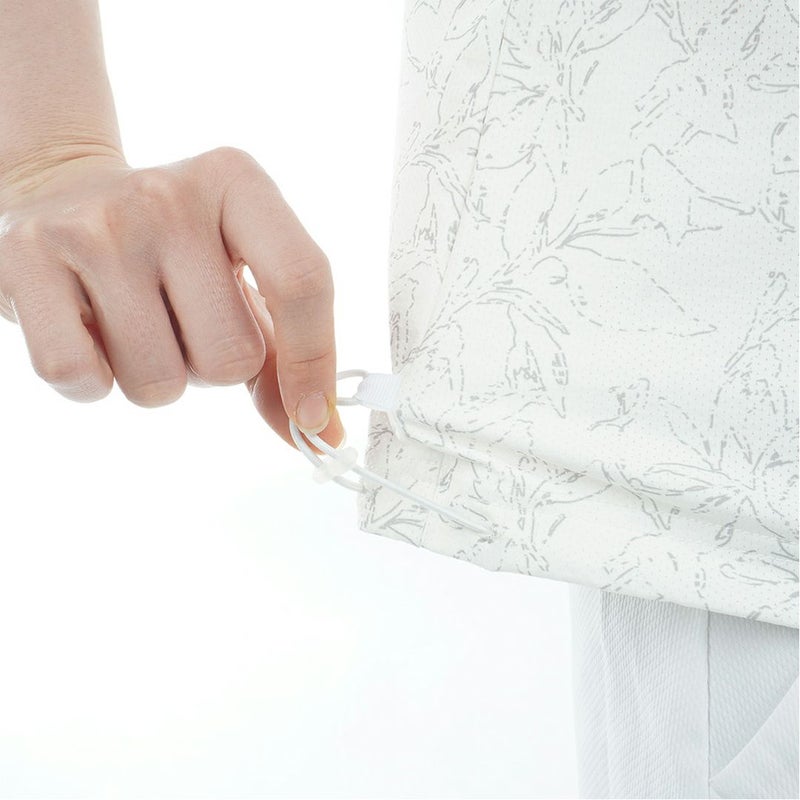 アドミラルゴルフ Admiral GOLF レディース ストレッチメッシュ リーフ柄シャツ ADLA619 ホワイト