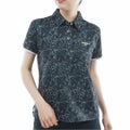 アドミラルゴルフ Admiral GOLF レディース ストレッチメッシュ リーフ柄シャツ ADLA619 ネイビー
