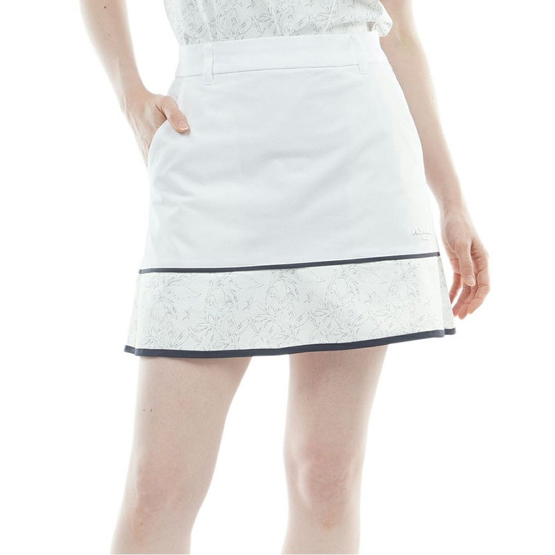 アドミラルゴルフ Admiral GOLF レディース ドライメッシュ リーフ柄フレアスカート ADLA620 ホワイト