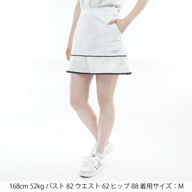 アドミラルゴルフ Admiral GOLF レディース ドライメッシュ リーフ柄フレアスカート ADLA620 ホワイト