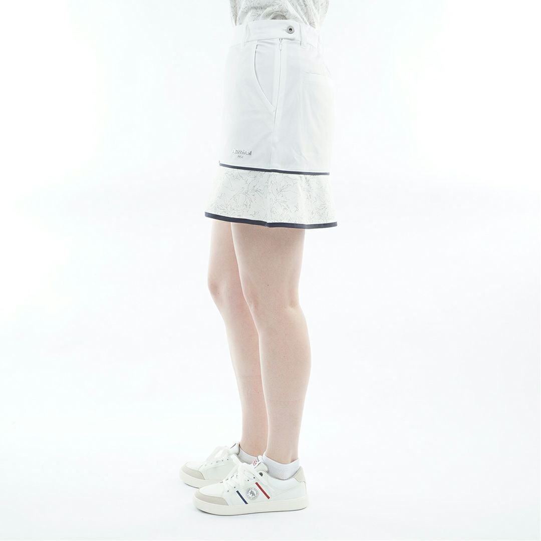 アドミラルゴルフ Admiral GOLF レディース ドライメッシュ リーフ柄フレアスカート ADLA620 ホワイト