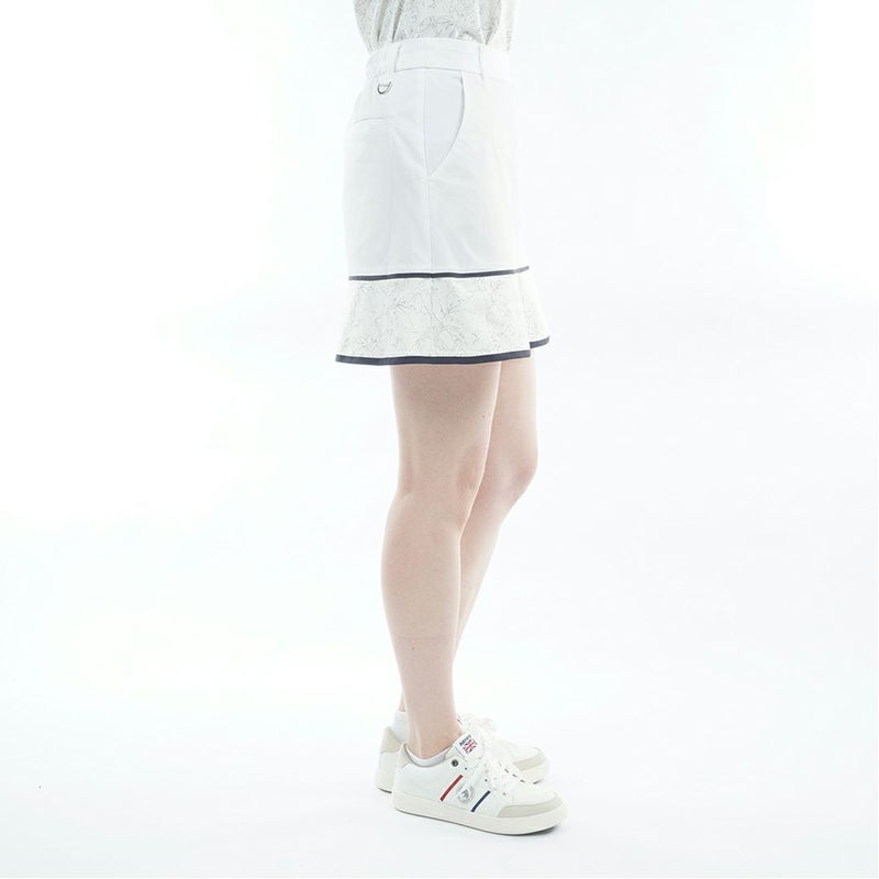 アドミラルゴルフ Admiral GOLF レディース ドライメッシュ リーフ柄フレアスカート ADLA620 ホワイト