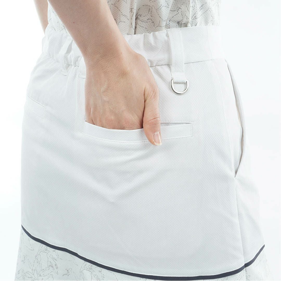 アドミラルゴルフ Admiral GOLF レディース ドライメッシュ リーフ柄フレアスカート ADLA620 ホワイト