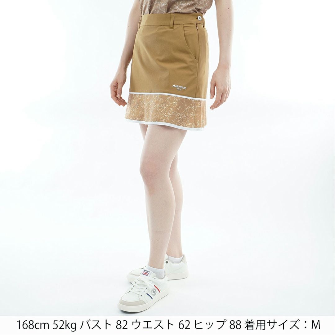 アドミラルゴルフ Admiral GOLF レディース ドライメッシュ リーフ柄フレアスカート ADLA620 キャメル