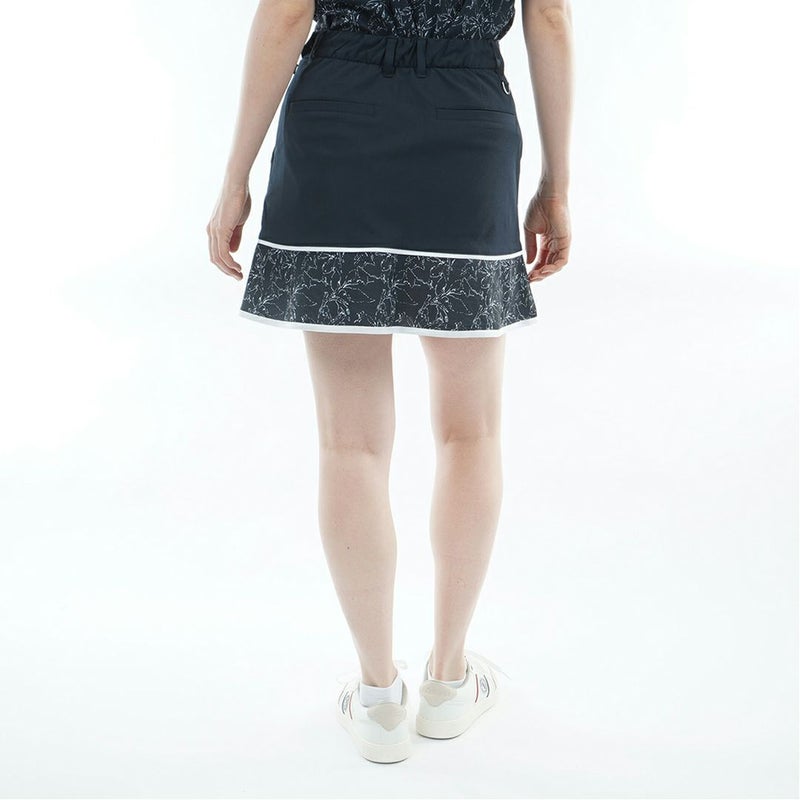 アドミラルゴルフ Admiral GOLF レディース ドライメッシュ リーフ柄フレアスカート ADLA620 ネイビー