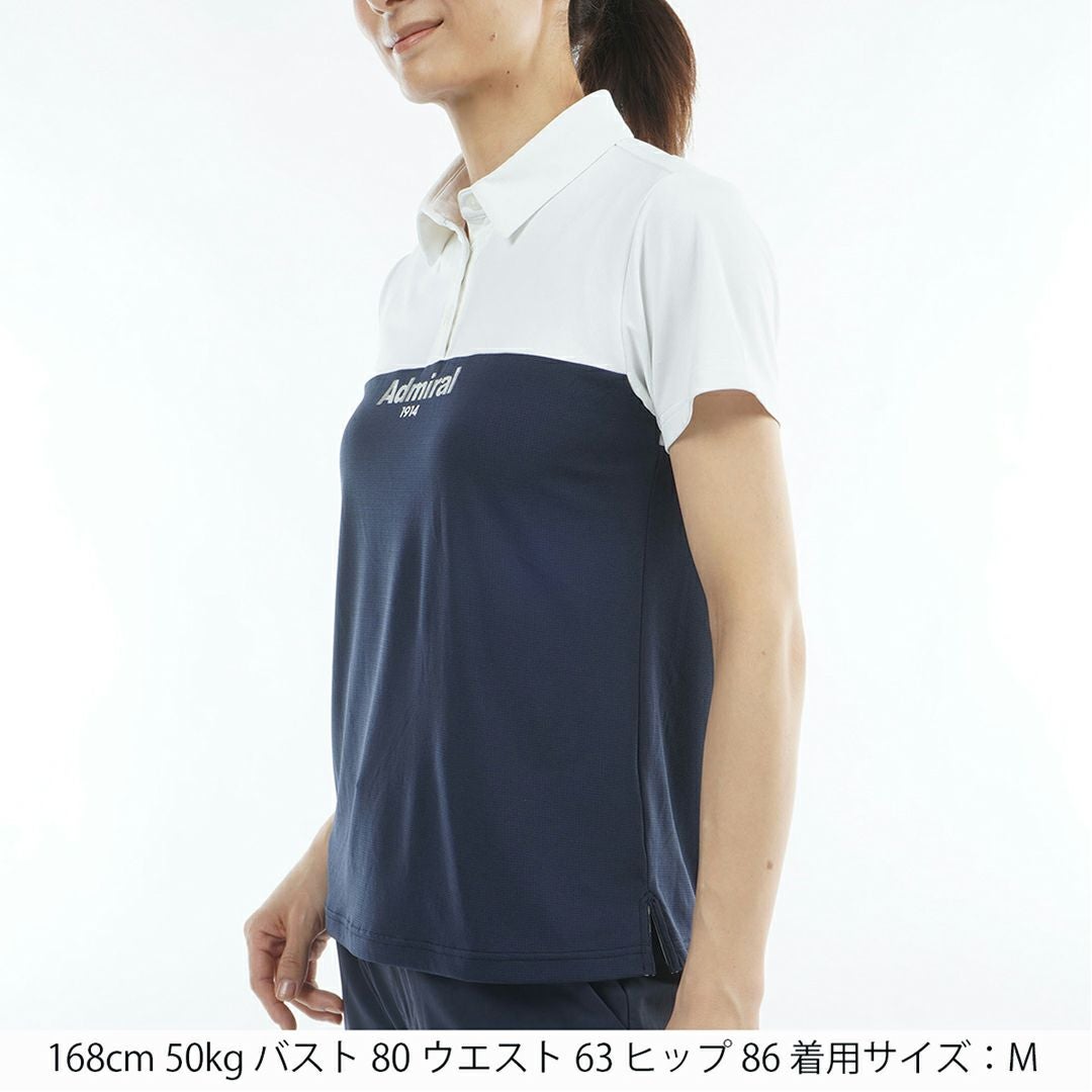 アドミラルゴルフ Admiral GOLF レディース カラタッチプラス ツートンカラーシャツ ADLA623 ホワイト