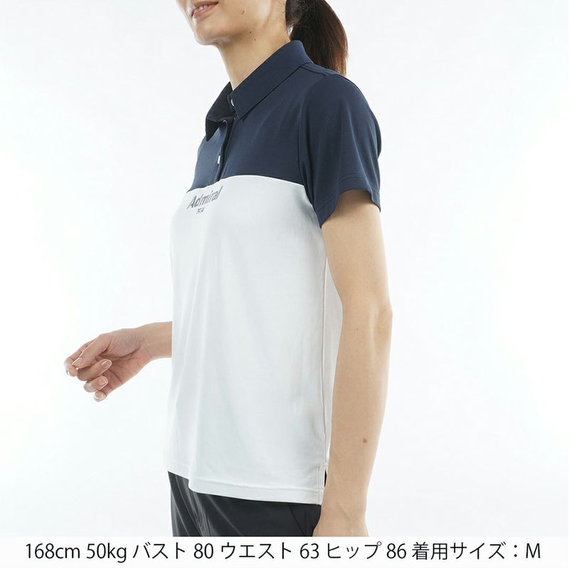 アドミラルゴルフ Admiral GOLF レディース カラタッチプラス ツートンカラーシャツ ADLA623 ネイビー