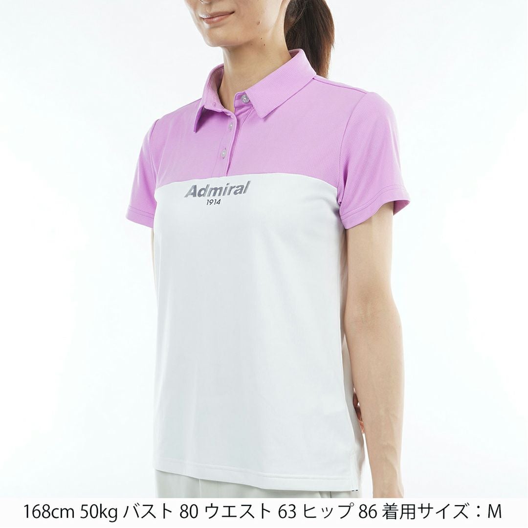 アドミラルゴルフ Admiral GOLF レディース カラタッチプラス ツートンカラーシャツ ADLA623 ラベンダー