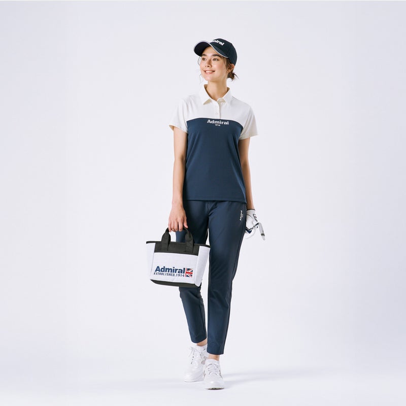 アドミラルゴルフ Admiral GOLF レディース カラタッチプラス ツートンカラーシャツ ADLA623 ネイビー　モデル画像1