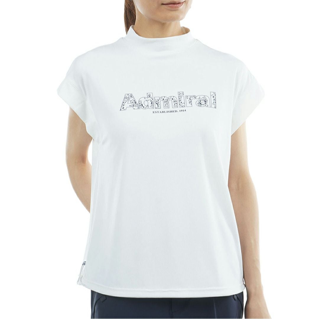 アドミラルゴルフ Admiral GOLF レディース カラタッチプラス リーフロゴモックネックシャツ ADLA624 ホワイト