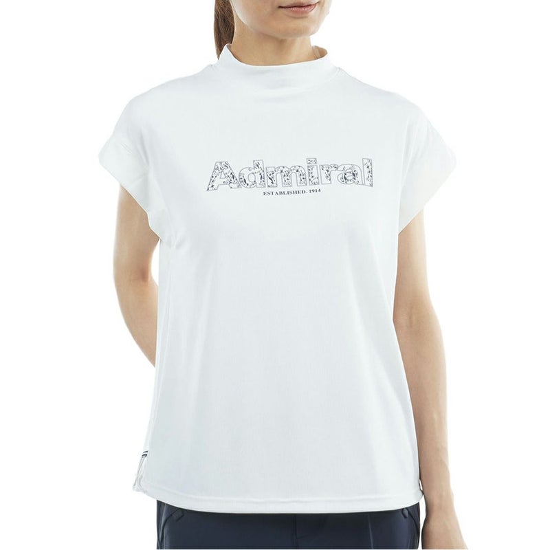 アドミラルゴルフ Admiral GOLF レディース カラタッチプラス リーフロゴモックネックシャツ ADLA624 ホワイト