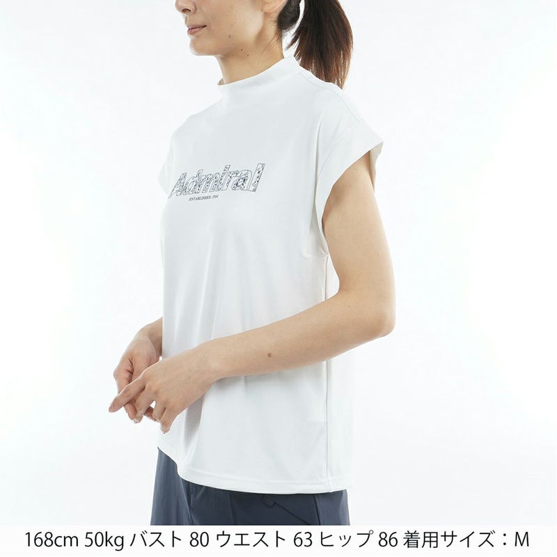 アドミラルゴルフ Admiral GOLF レディース カラタッチプラス リーフロゴモックネックシャツ ADLA624 ホワイト
