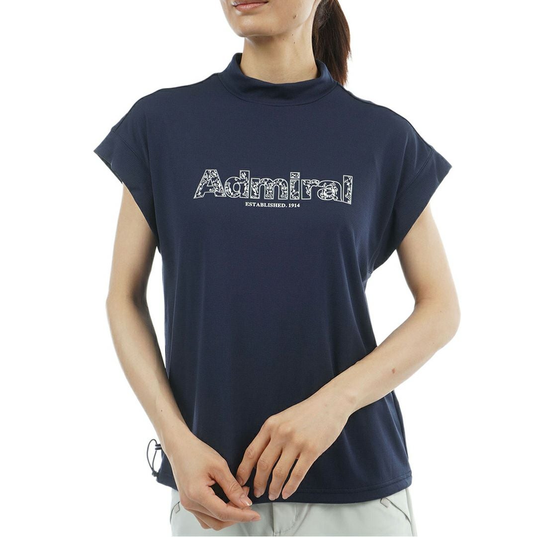 アドミラルゴルフ Admiral GOLF レディース カラタッチプラス リーフロゴモックネックシャツ ADLA624 ネイビー