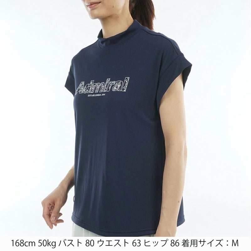 アドミラルゴルフ Admiral GOLF レディース カラタッチプラス リーフロゴモックネックシャツ ADLA624 ネイビー
