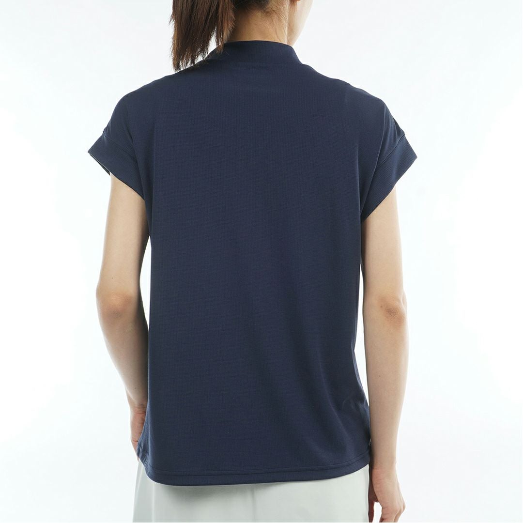 アドミラルゴルフ Admiral GOLF レディース カラタッチプラス リーフロゴモックネックシャツ ADLA624 ネイビー