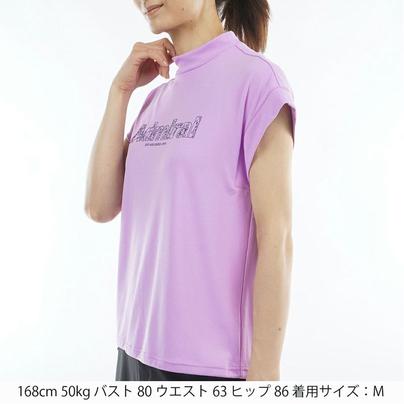 アドミラルゴルフ Admiral GOLF レディース カラタッチプラス リーフロゴモックネックシャツ ADLA624 ラベンダー
