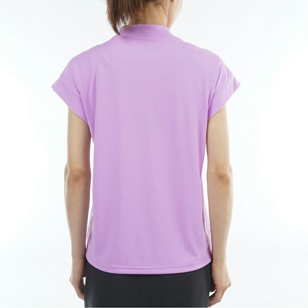 アドミラルゴルフ Admiral GOLF レディース カラタッチプラス リーフロゴモックネックシャツ ADLA624 ラベンダー