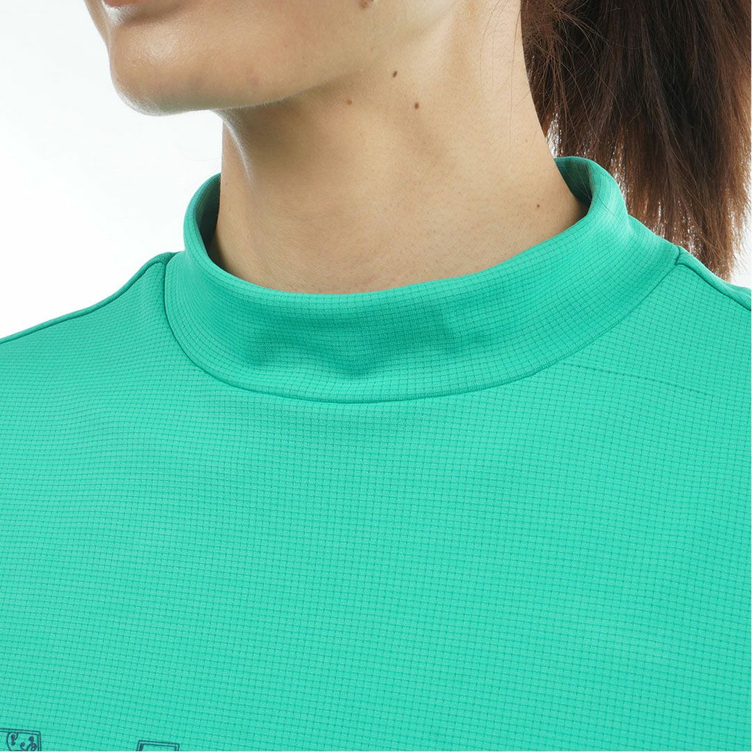 アドミラルゴルフ Admiral GOLF レディース カラタッチプラス リーフロゴモックネックシャツ ADLA624 グリーン