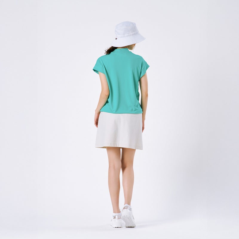 アドミラルゴルフ Admiral GOLF レディース カラタッチプラス リーフロゴモックネックシャツ ADLA624 グリーン モデル画像1