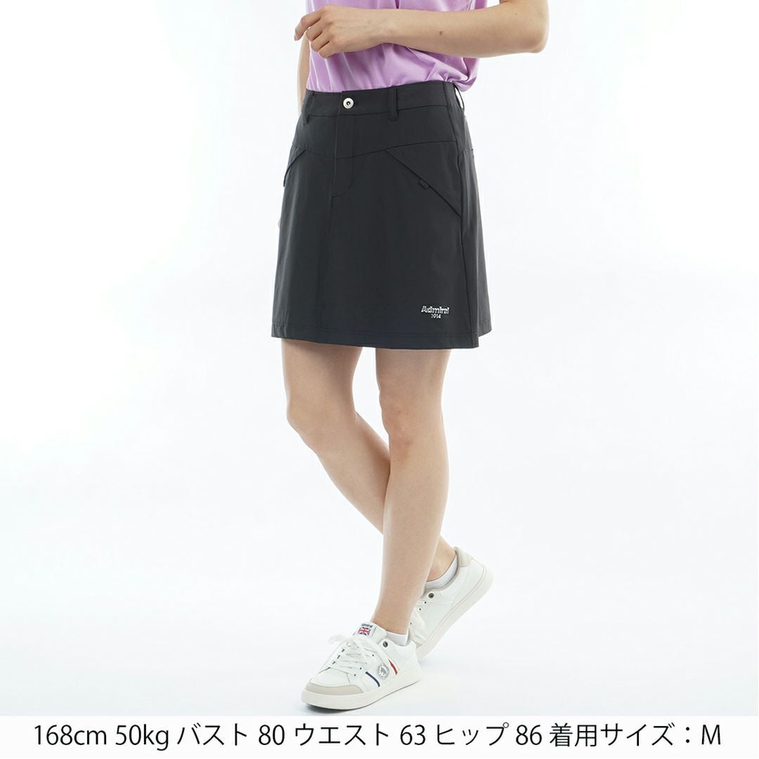 アドミラルゴルフ Admiral GOLF レディース 冷感ナイロン デザインポケットスカート ADLA625 ブラック