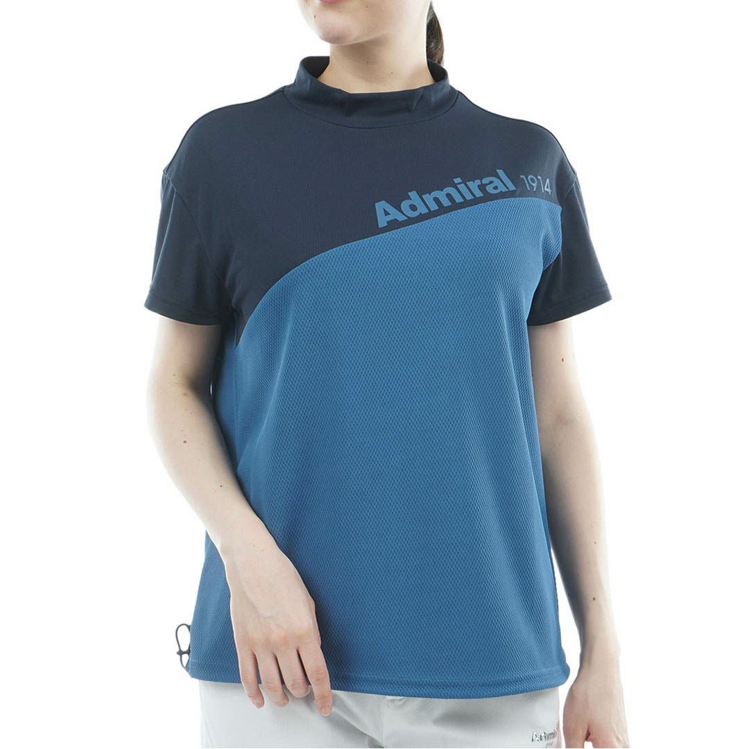 アドミラルゴルフ Admiral GOLF レディース 汗染み防止 リラックス モックネックシャツ ADLA629 ディープブルー