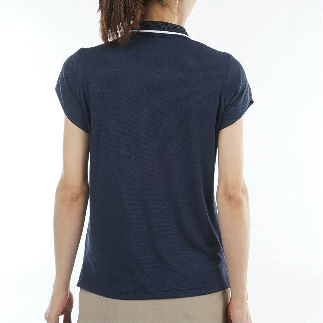 アドミラルゴルフ Admiral GOLF レディース カラタッチプラス フレンチスリーブポロシャツ ADLA631 ネイビー