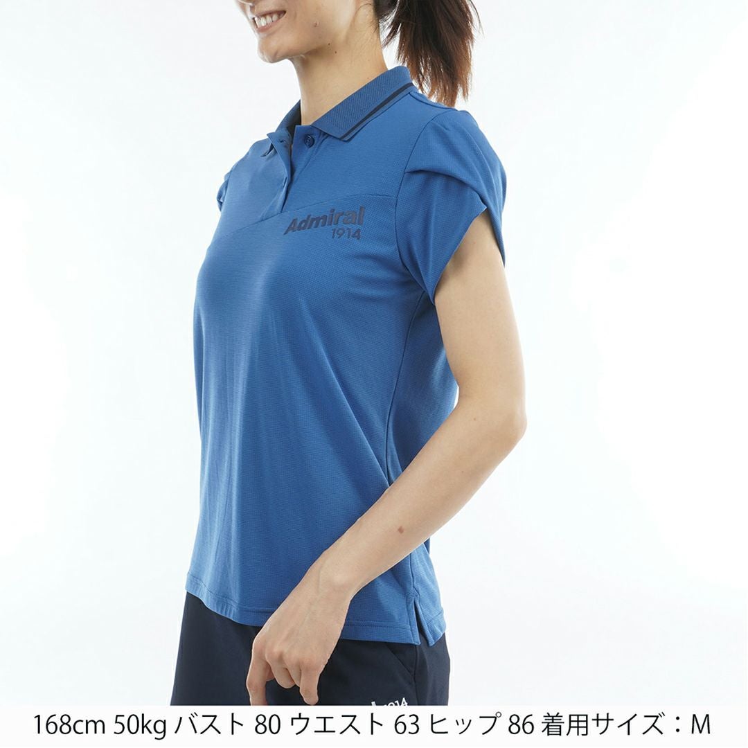 アドミラルゴルフ Admiral GOLF レディース カラタッチプラス フレンチスリーブポロシャツ ADLA631 ディープブルー