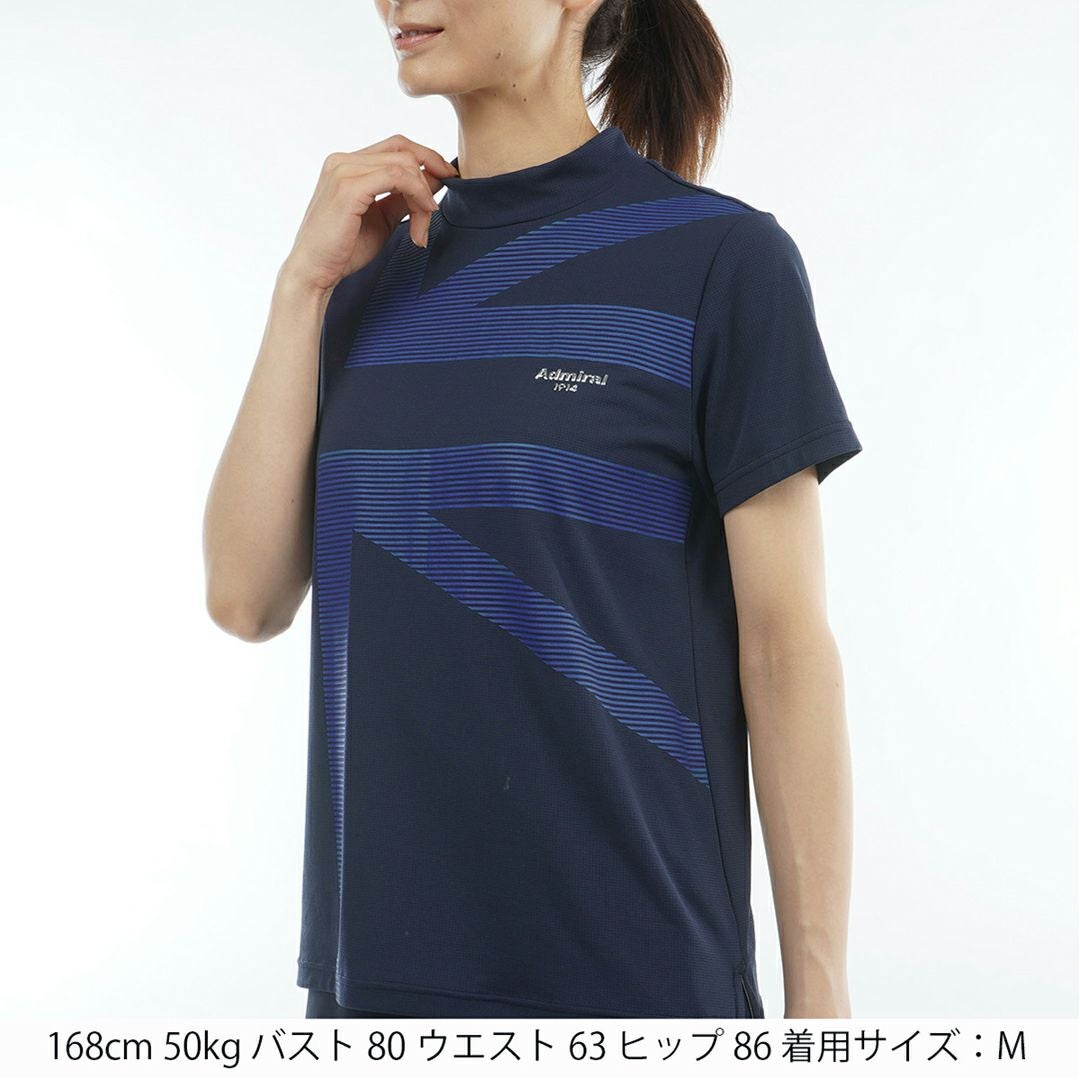 アドミラルゴルフ Admiral GOLF レディース カラタッチプラス UJモックネックシャツ ADLA632 ネイビー