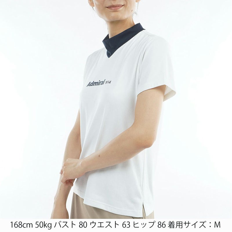 アドミラル ゴルフ Admiral GOLF レディース カラタッチプラス Vカラーモックネックシャツ ADLA633 ホワイト