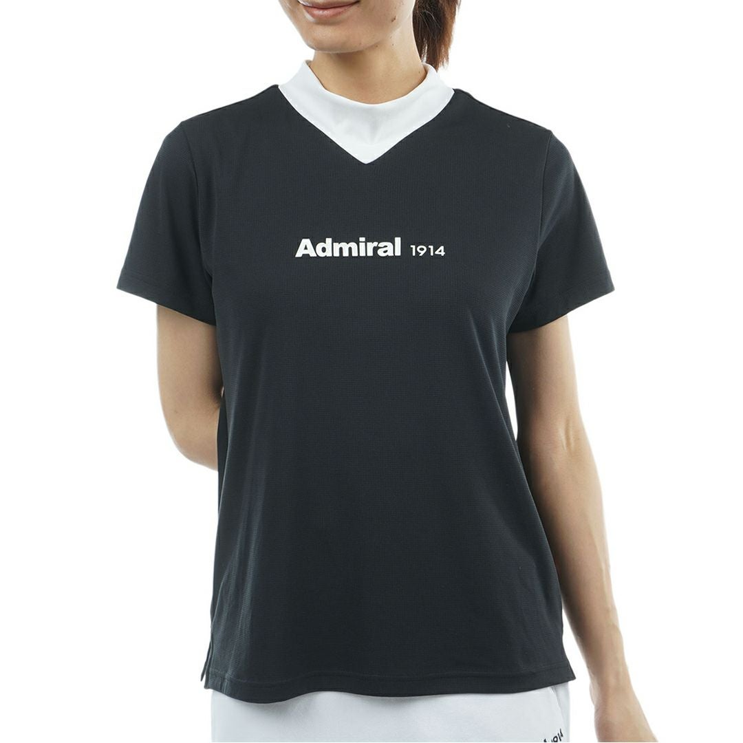 アドミラル ゴルフ Admiral GOLF レディース カラタッチプラス Vカラーモックネックシャツ ADLA633 ブラック