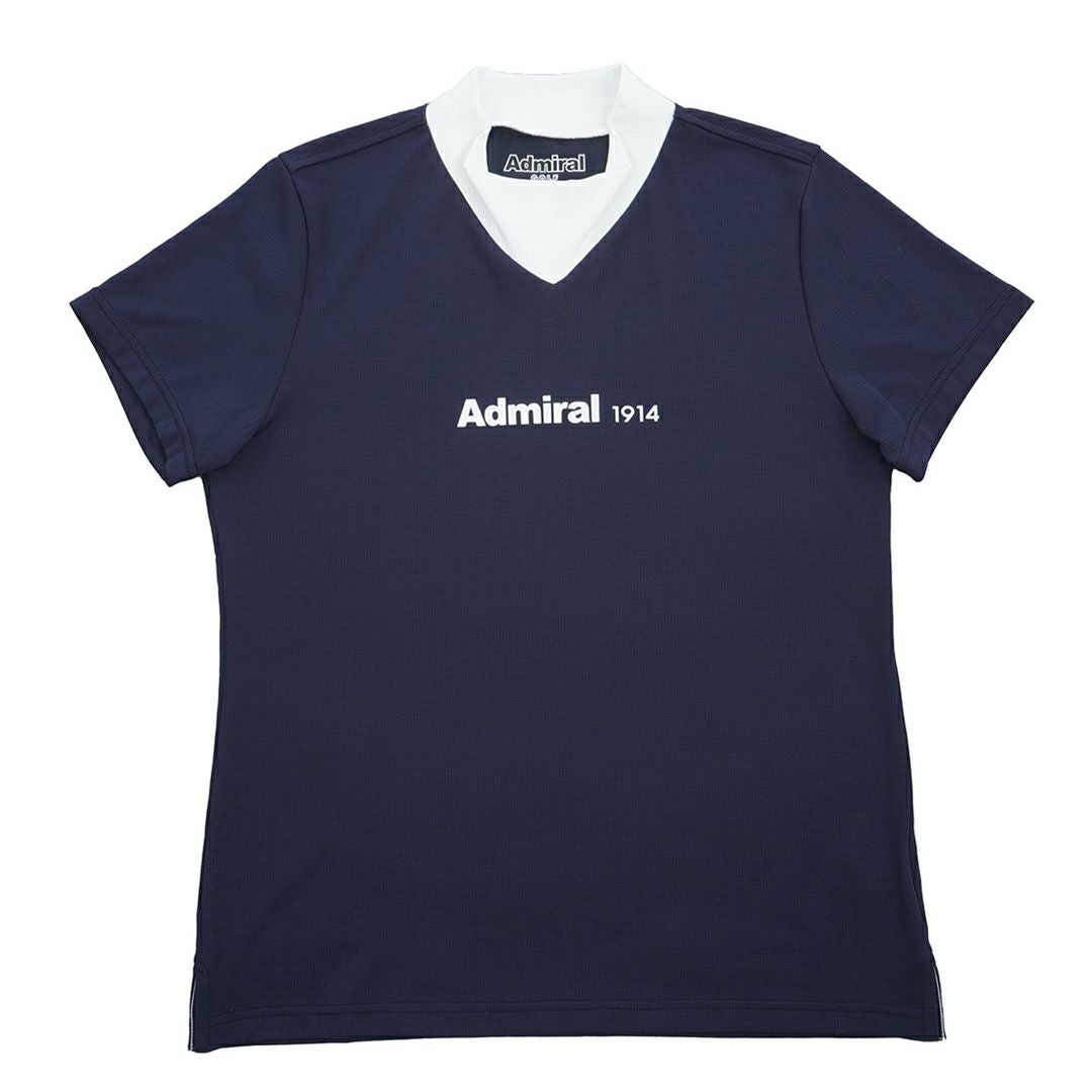 アドミラル ゴルフ Admiral GOLF レディース カラタッチプラス Vカラーモックネックシャツ ADLA633 ネイビー