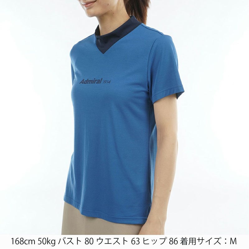 アドミラル ゴルフ Admiral GOLF レディース カラタッチプラス Vカラーモックネックシャツ ADLA633 ディープブルー