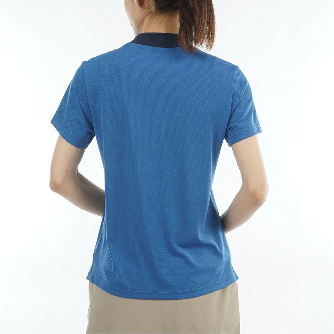 アドミラル ゴルフ Admiral GOLF レディース カラタッチプラス Vカラーモックネックシャツ ADLA633 ディープブルー