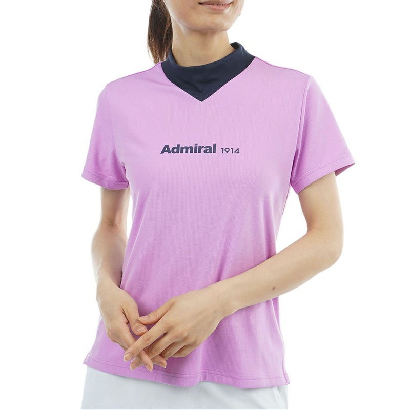 アドミラル ゴルフ Admiral GOLF レディース カラタッチプラス Vカラーモックネックシャツ ADLA633 ラベンダー