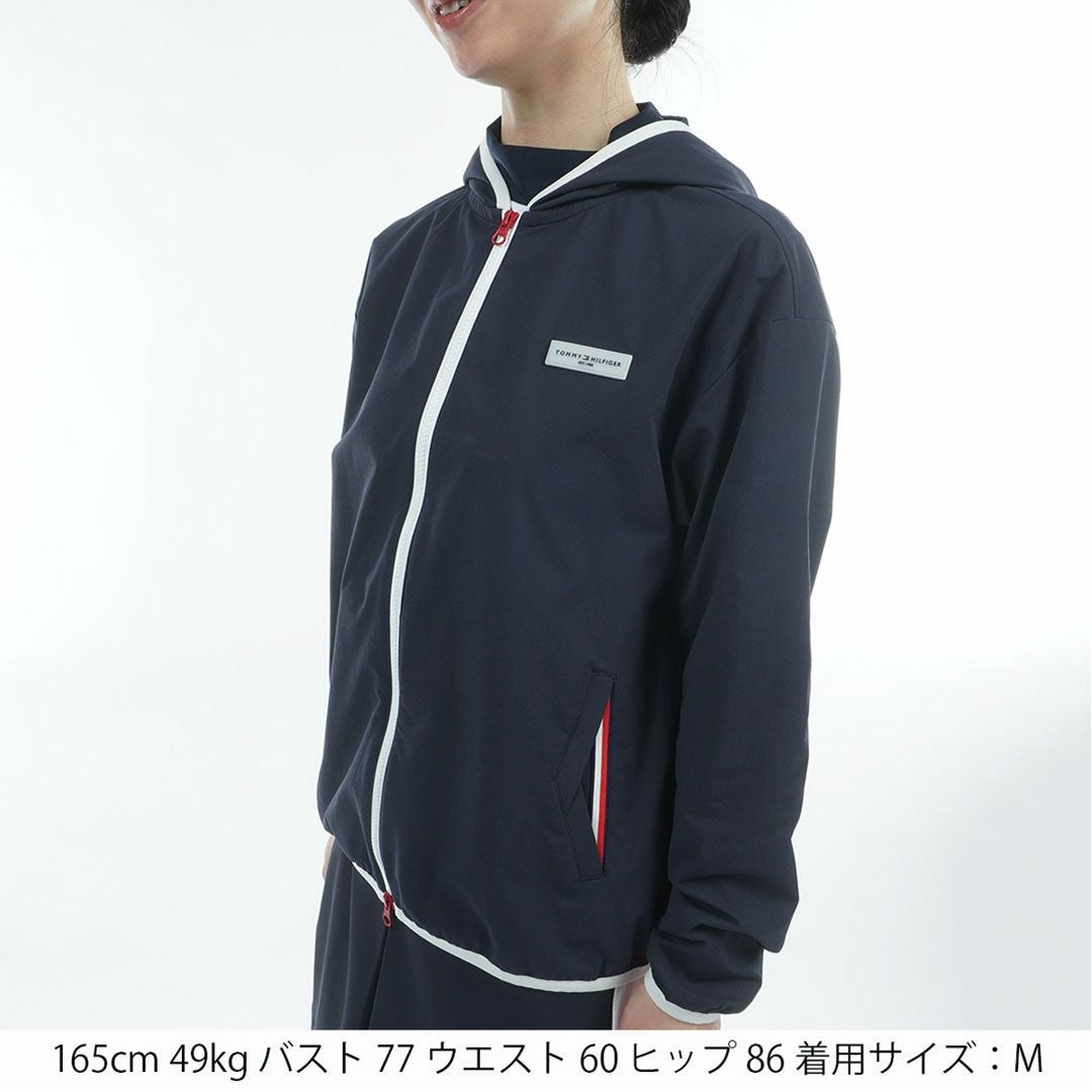 TommyHilfigerGolf トミーヒルフィガーゴルフ レディース ゴルフウェア 長袖 ウィンドジャケット ネイビー 詳細2