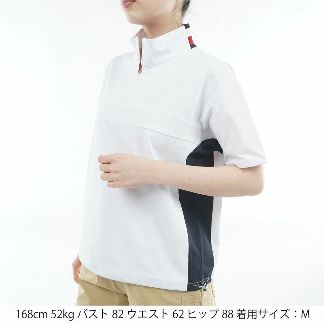 TommyHilfigerGolf トミーヒルフィガーゴルフ レディース ウィンドプルオーバー 半袖 ホワイト 詳細2