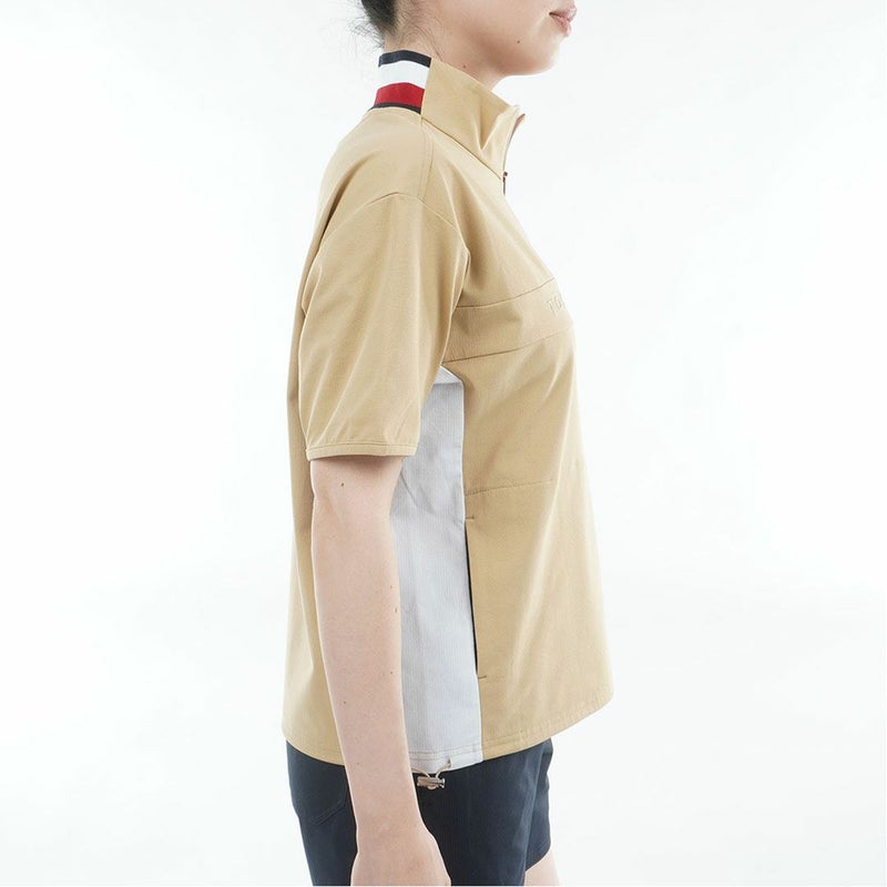 TommyHilfigerGolf トミーヒルフィガーゴルフ レディース ウィンドプルオーバー 半袖 サンドベージュ 詳細5