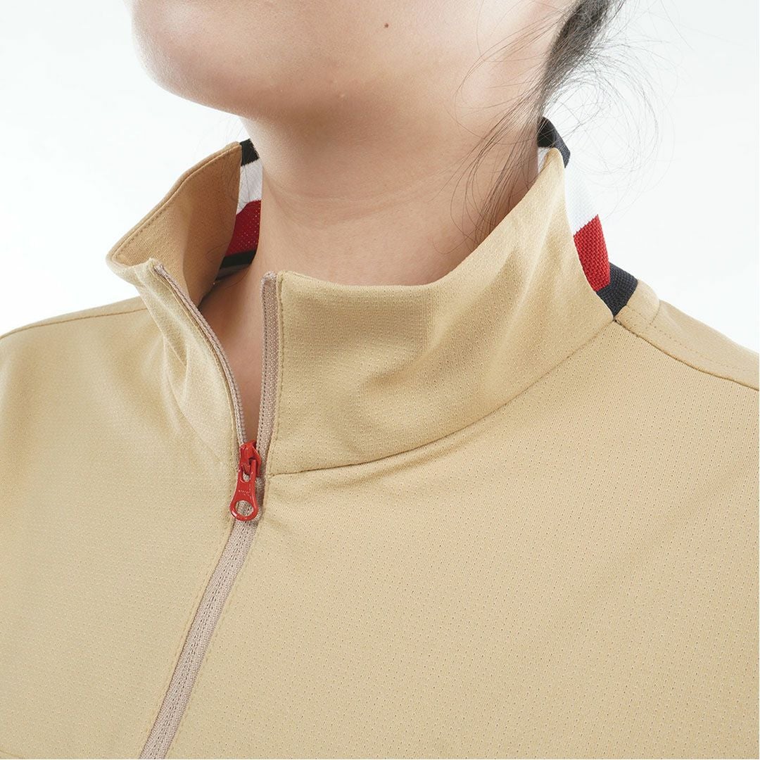TommyHilfigerGolf トミーヒルフィガーゴルフ レディース ウィンドプルオーバー 半袖 サンドベージュ 詳細8