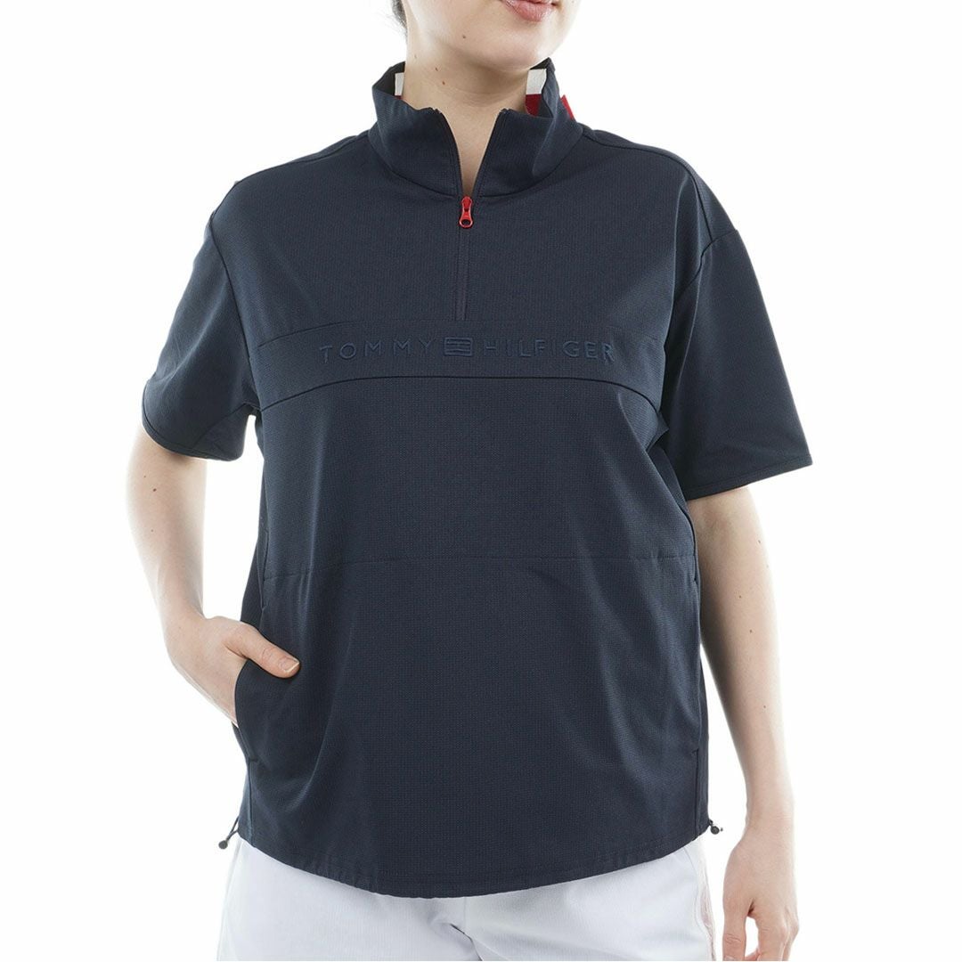 TommyHilfigerGolf トミーヒルフィガーゴルフ レディース ウィンドプルオーバー 半袖 ネイビー 詳細1