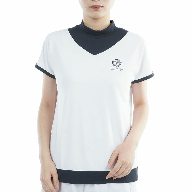 TommyHilfigerGolf トミーヒルフィガーゴルフ レディース モックネックシャツ 半袖 ホワイト 詳細1