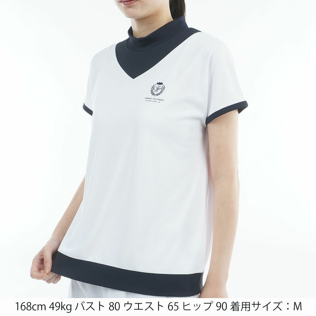 TommyHilfigerGolf トミーヒルフィガーゴルフ レディース モックネックシャツ 半袖 ホワイト 詳細2