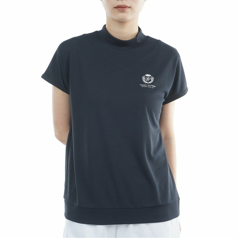 TommyHilfigerGolf トミーヒルフィガーゴルフ レディース モックネックシャツ 半袖 ネイビー 詳細1