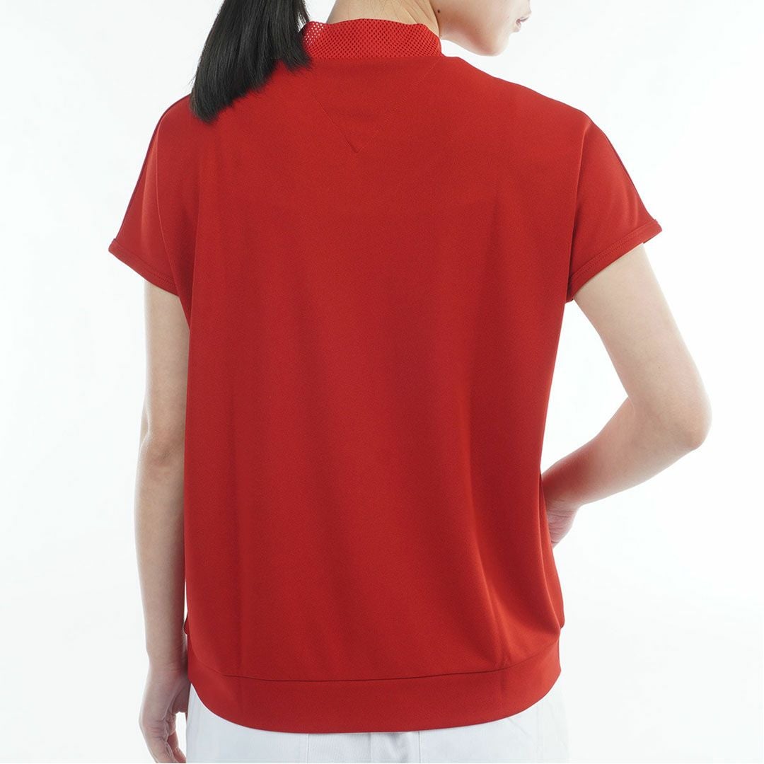 TommyHilfigerGolf トミーヒルフィガーゴルフ レディース モックネックシャツ 半袖 レッド 詳細4