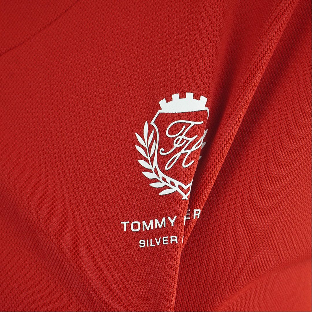 TommyHilfigerGolf トミーヒルフィガーゴルフ レディース モックネックシャツ 半袖 レッド 詳細8