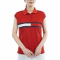 TommyHilfigerGolf トミーヒルフィガーゴルフ レディース ポロシャツ 半袖 レッド 詳細1