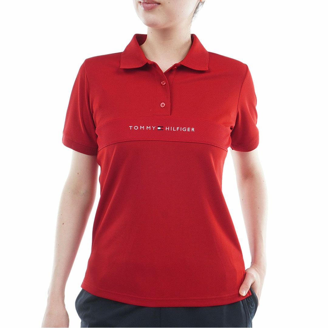 TommyHilfigerGolf トミーヒルフィガーゴルフ レディース ポロシャツ 半袖 レッド 詳細1
