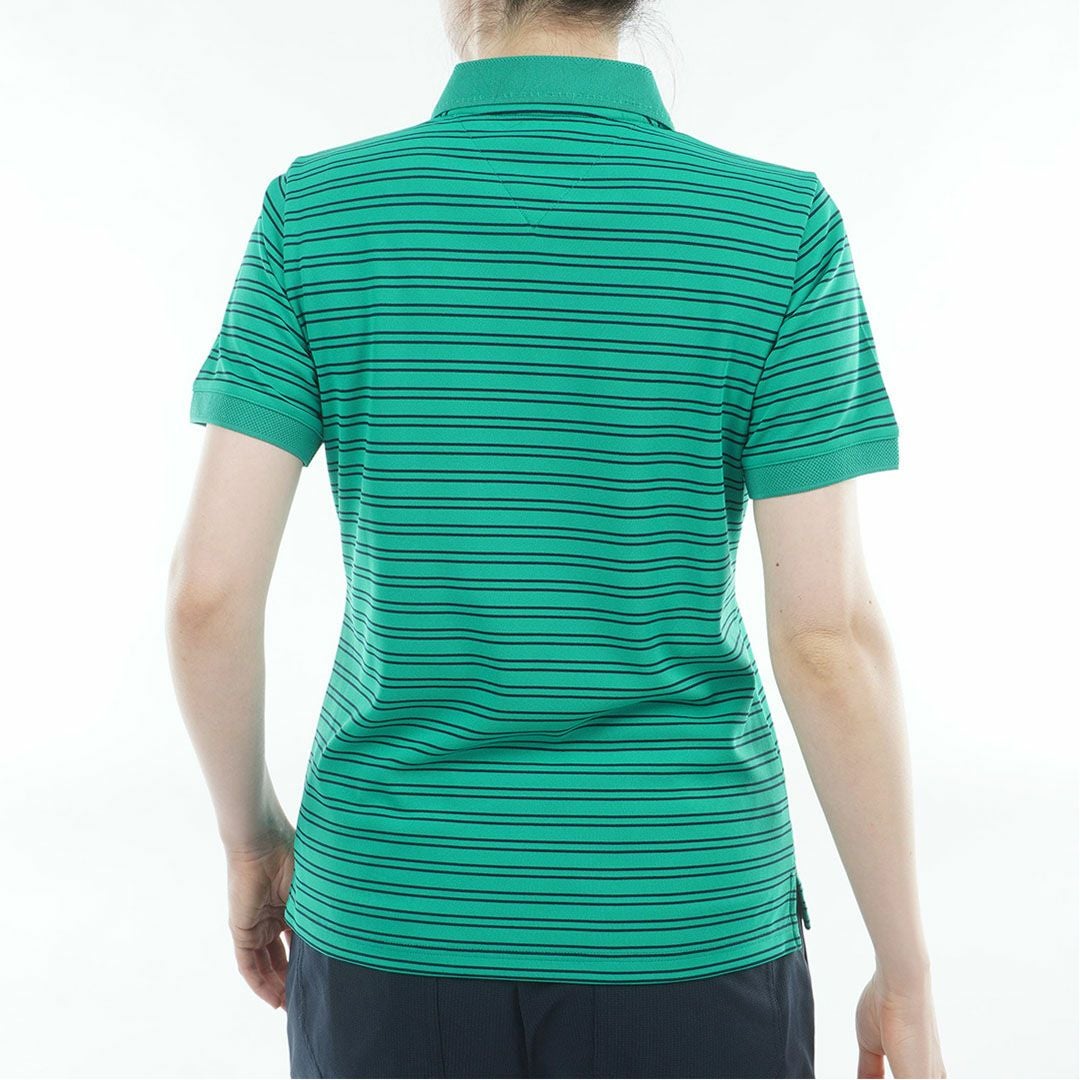 TommyHilfigerGolf トミーヒルフィガーゴルフ レディース ポロシャツ 半袖 グリーン ボーダー 詳細2