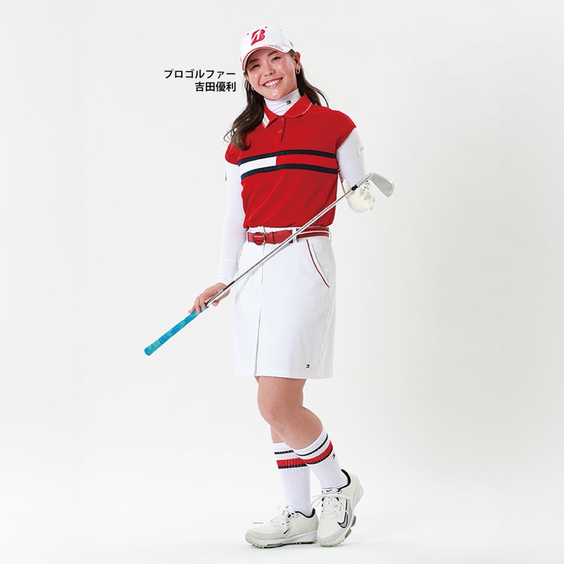 吉田優利プロ着用 TommyHilfigerGolf トミーヒルフィガーゴルフ レディース スカート ホワイト