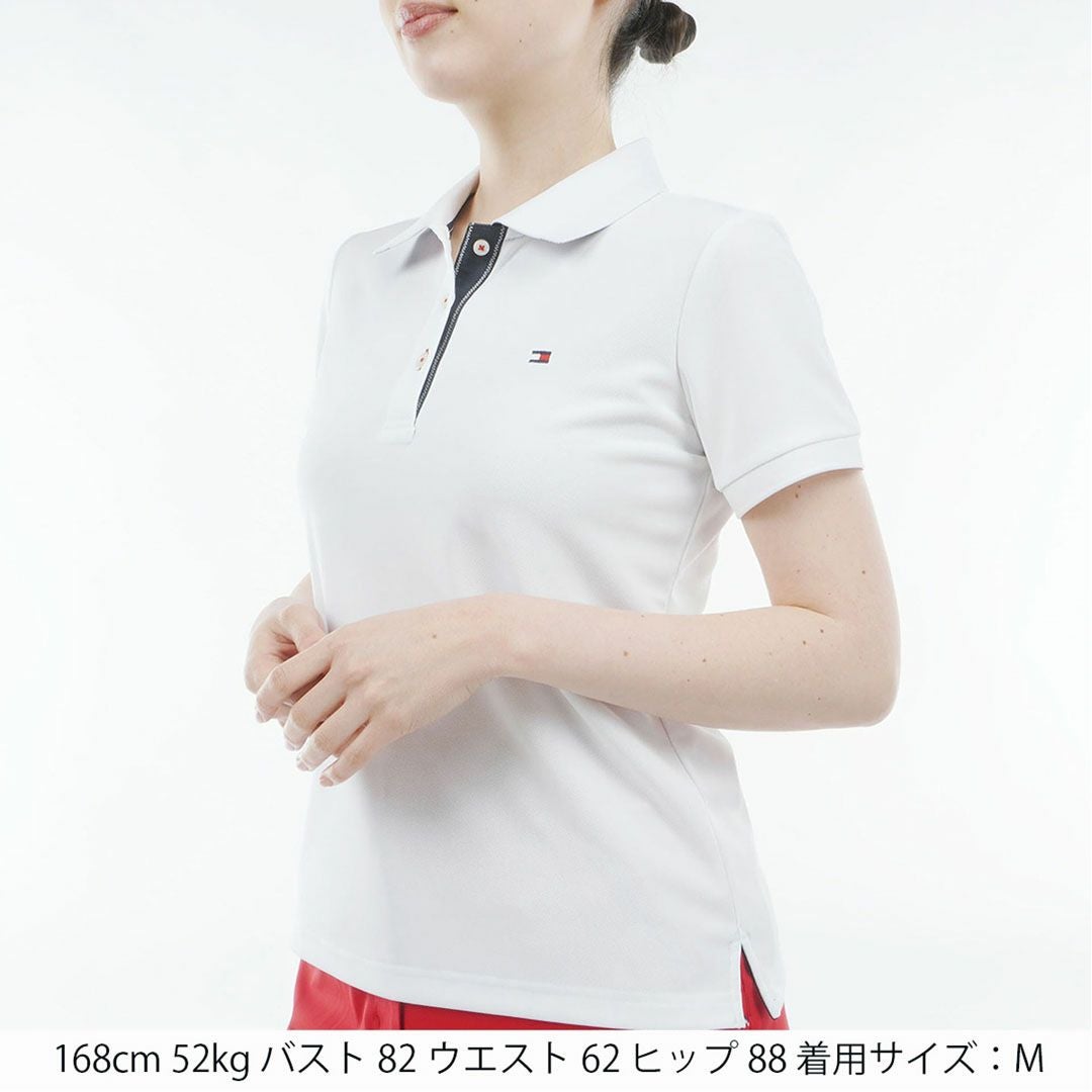 トミーヒルフィガーゴルフ Tommy Hilfiger Golf レディース 半袖 ポロシャツ THLA615 ホワイト 詳細1
