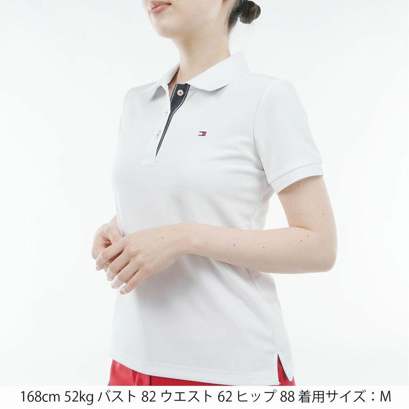 トミーヒルフィガーゴルフ Tommy Hilfiger Golf レディース 半袖 ポロシャツ THLA615 ホワイト 詳細1
